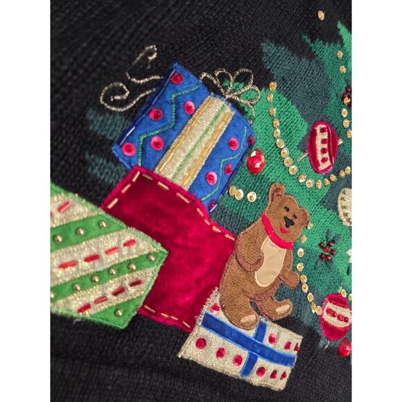 Tiara International Vintage Crewneck 1980s 1990s Christmas Tree Sweater Small - Picture 2 of 5
